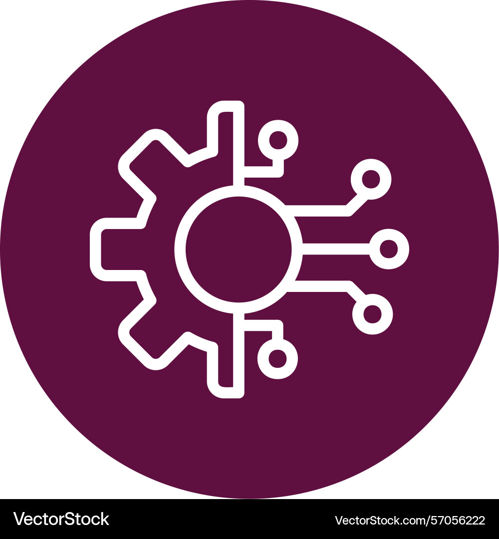 Automation line circle style icon design vector image