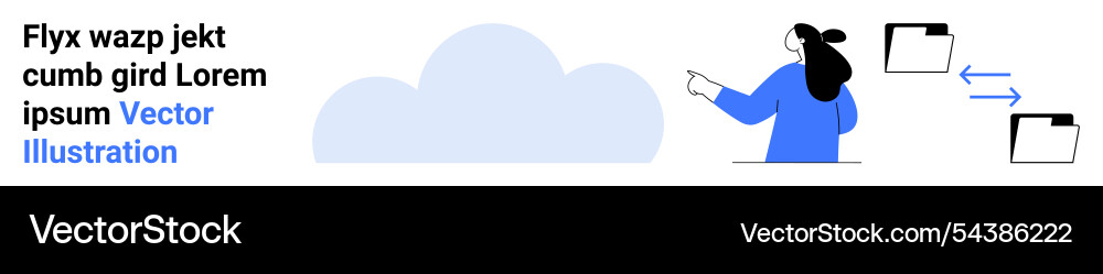 Cloud storage concept with user interacting Vector Image