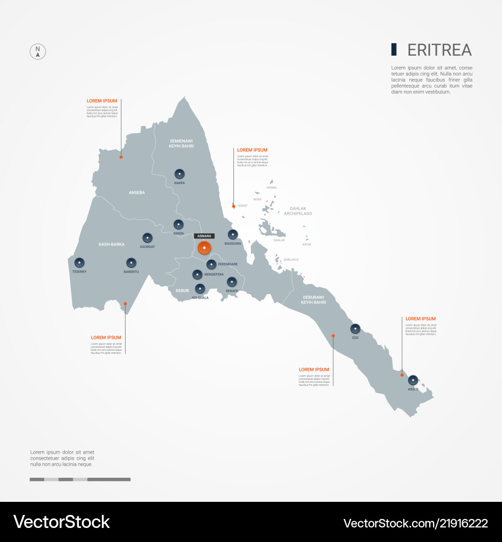 Eritrea infographic map vector image