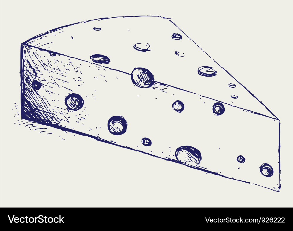 Isolated Cheese Slice Vector Image