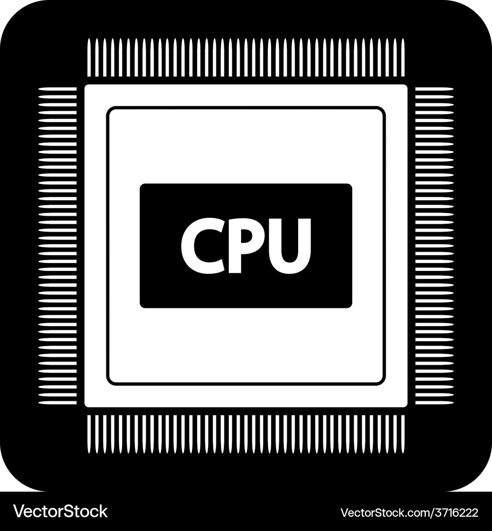 Microchip symbol button Vector Image
