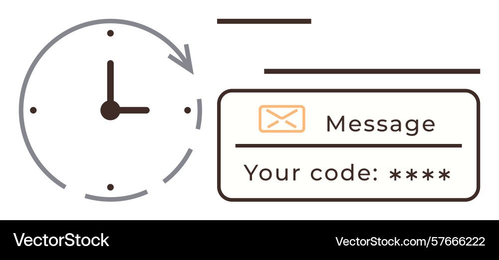 Secure access verification with time and code Secure access verification with time and code vector image
