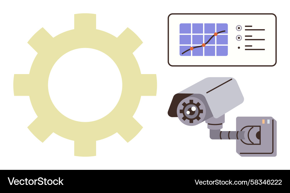Security Data Monitoring System Vector Image