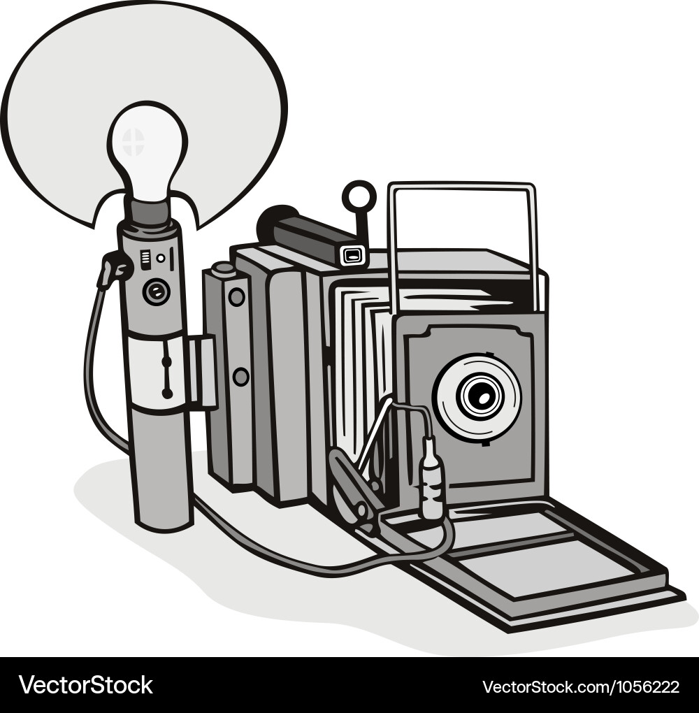 Vintage camera flash bulb Royalty Free Vector Image