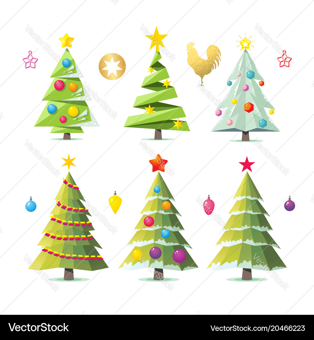 Design elements of stylized fir trees in several Design elements of stylized fir trees in several vector image