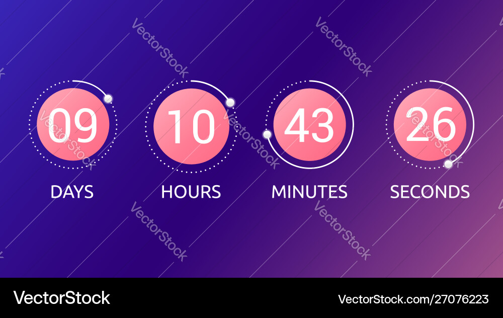 Digital countdown timer concept Digital countdown timer concept vector image