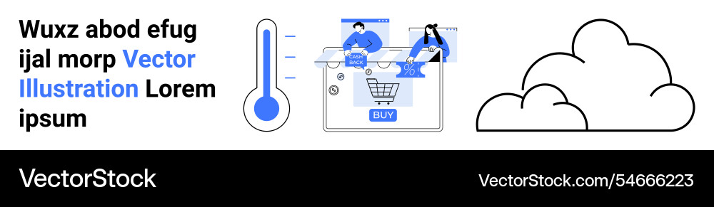 Ecommerce and weather tracking ui concept Vector Image