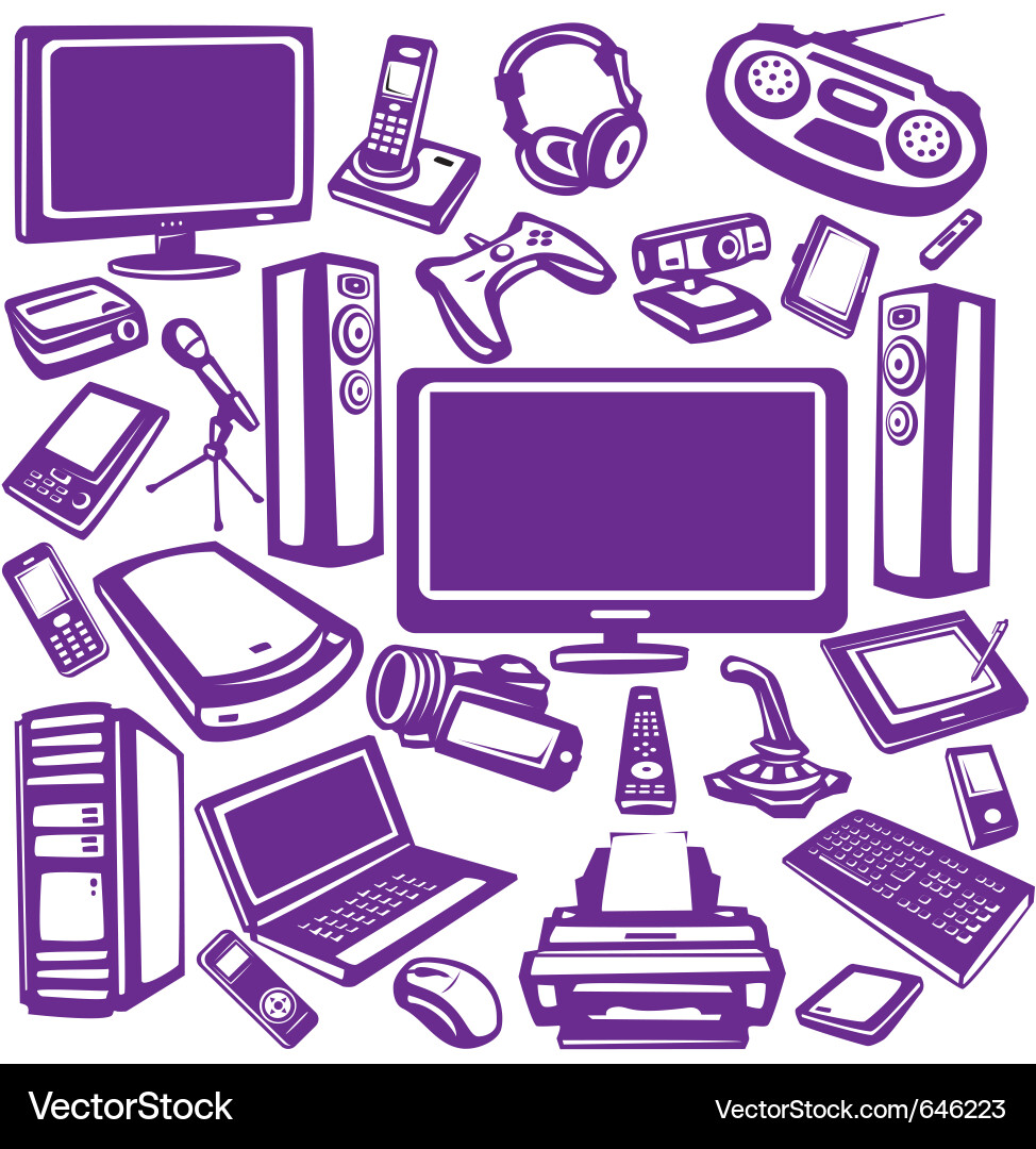 Electronics & Tech Equipment Collection Vector Image