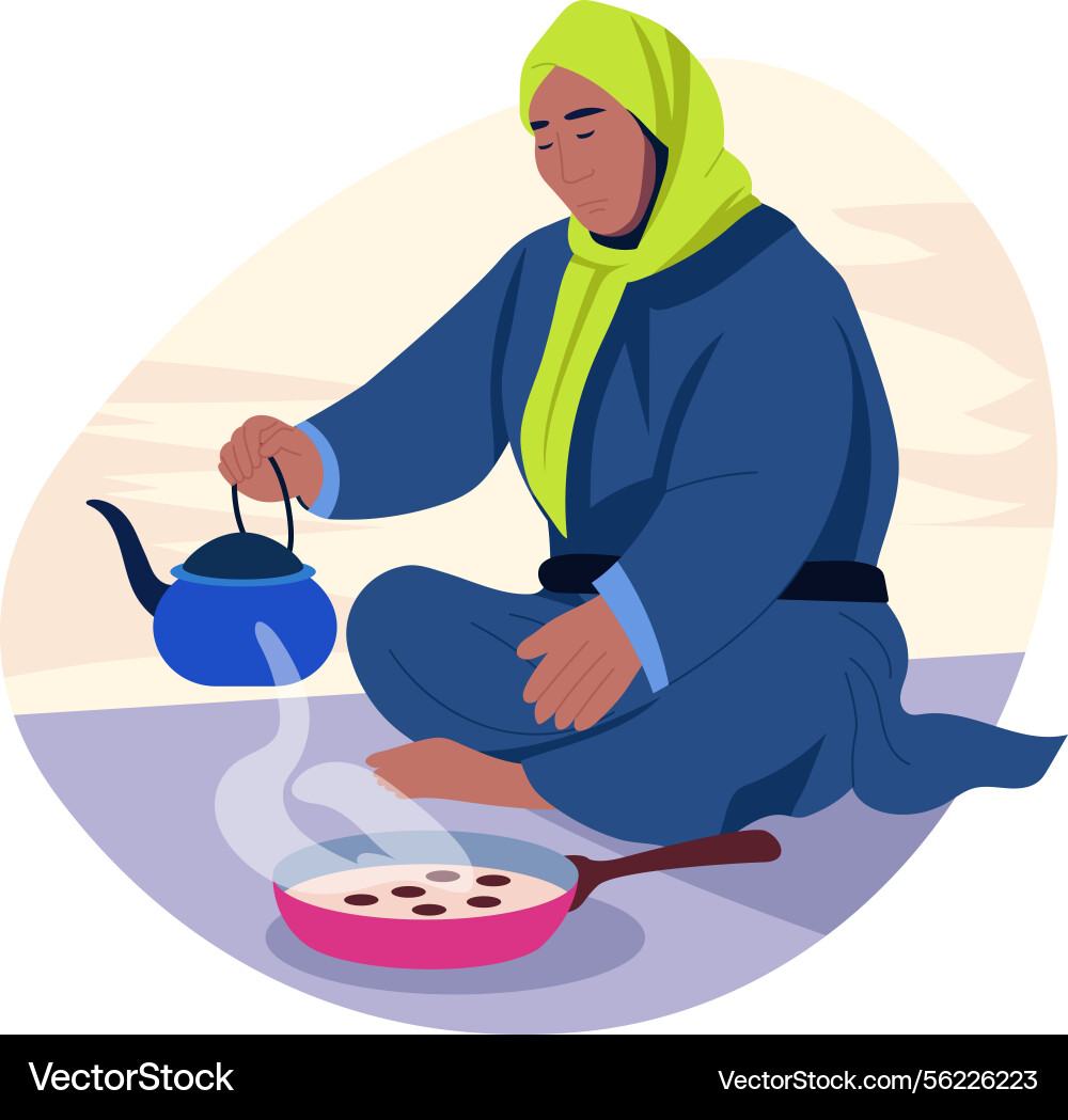 Flat showing a character making barbe Vector Image