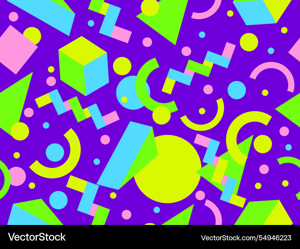 Geometric seamless pattern with memphis elements Geometric seamless pattern with memphis elements vector image