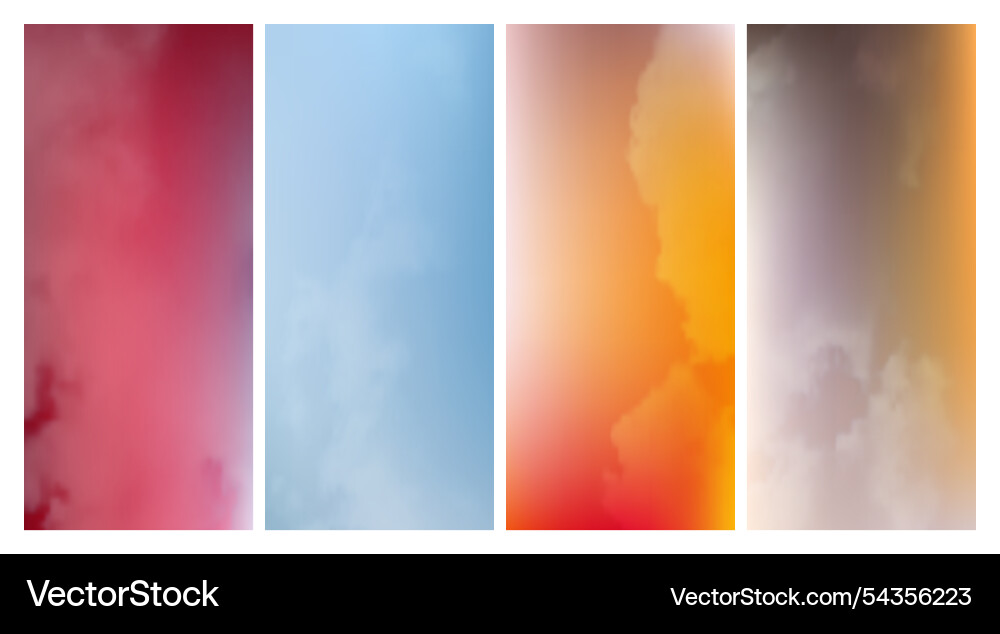 Modern colorful gradient background with clouds Modern colorful gradient background with clouds vector image
