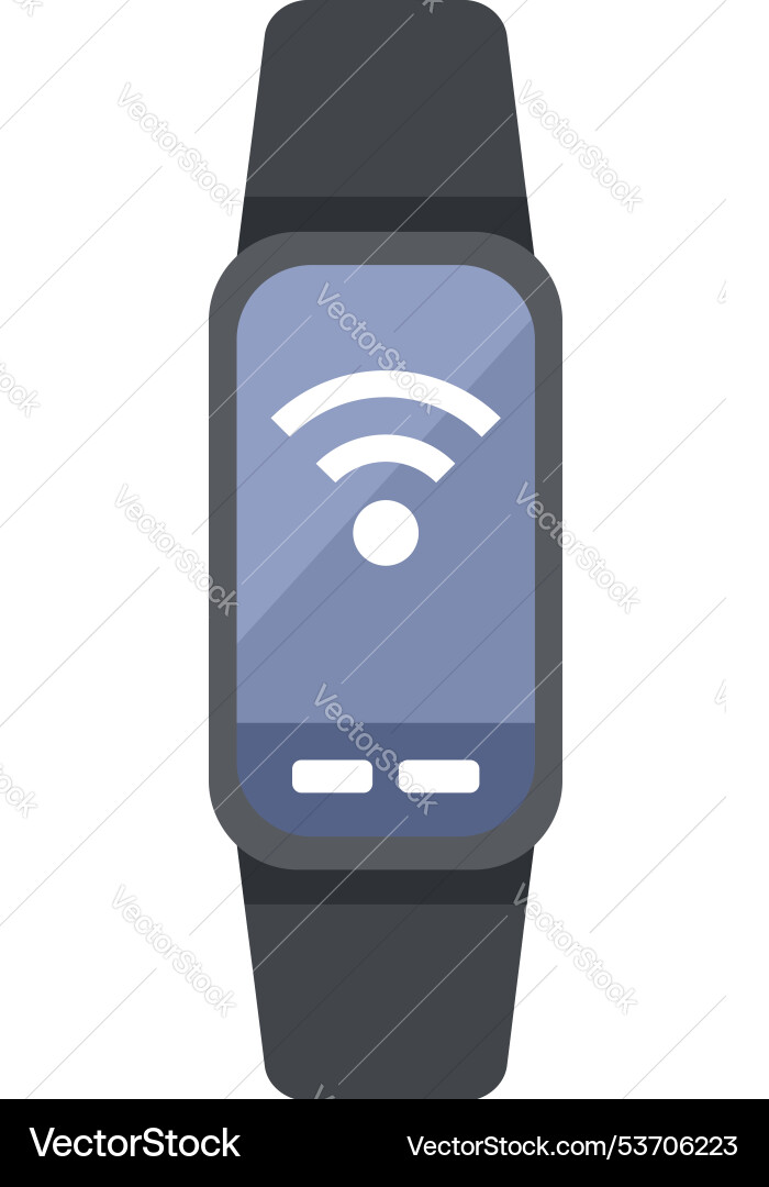 Modern smart watch displaying wifi icon on screen Modern smart watch displaying wifi icon on screen vector image