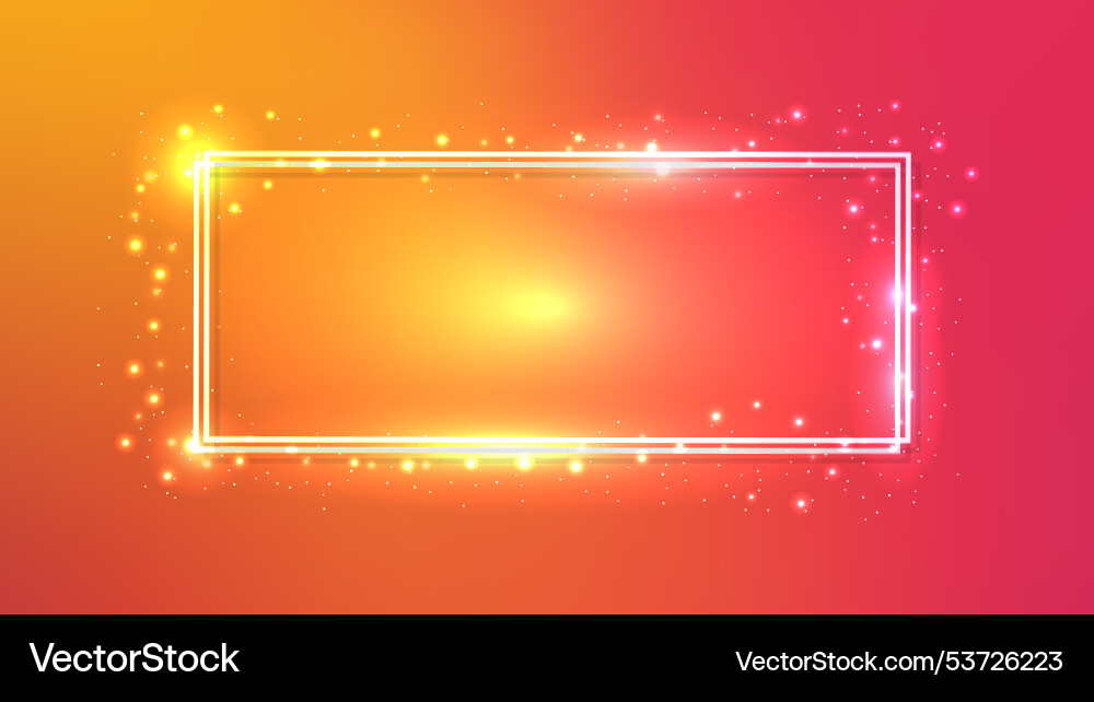 Neon double rectangular frame with shining Neon double rectangular frame with shining vector image