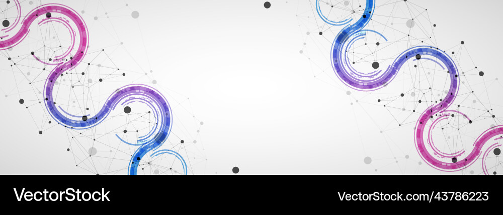 Technical background with plexus effect and wave Technical background with plexus effect and wave Vector Image