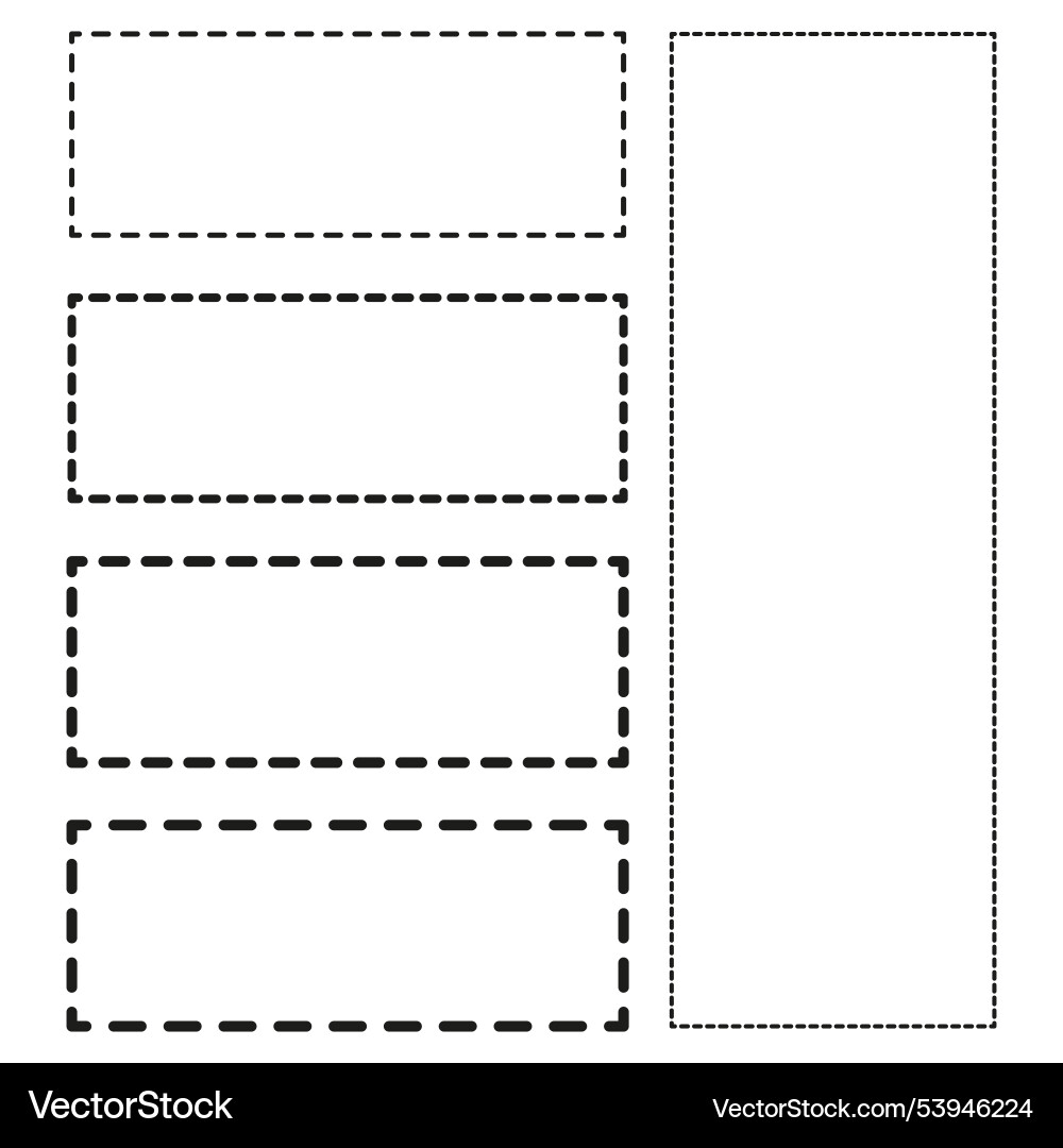 Dashed rectangle outline dotted border frame vector image