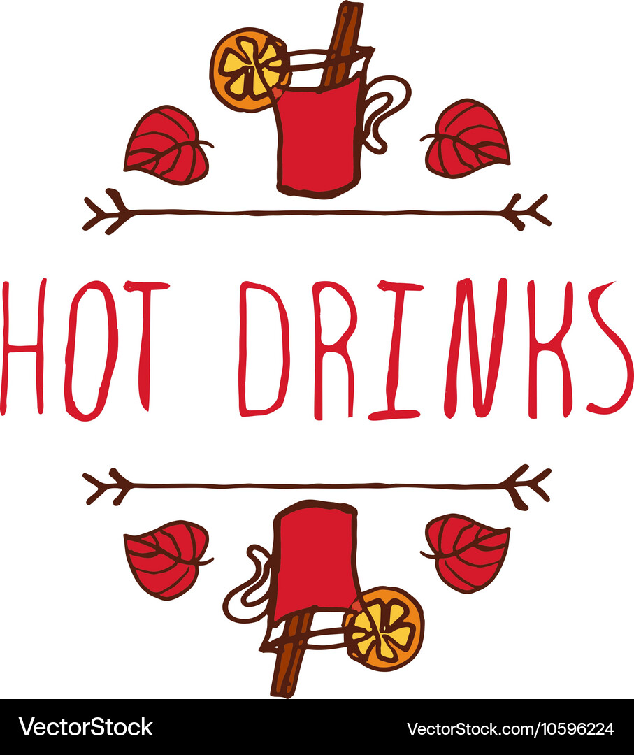 Handdrawn autumn element with text Vector Image