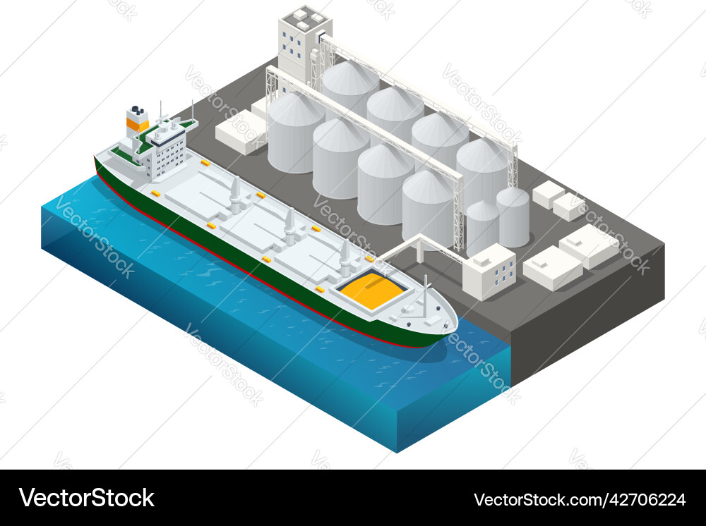 Isometric Grain Loading Terminal vector image