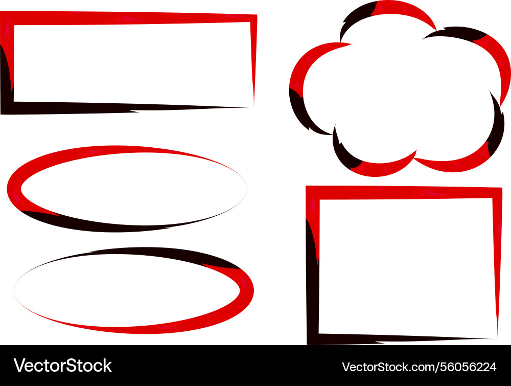 Red black colorful different abstract frames set Vector Image