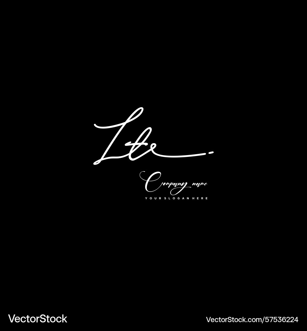 Signature style lt initial logos initials logo Vector Image