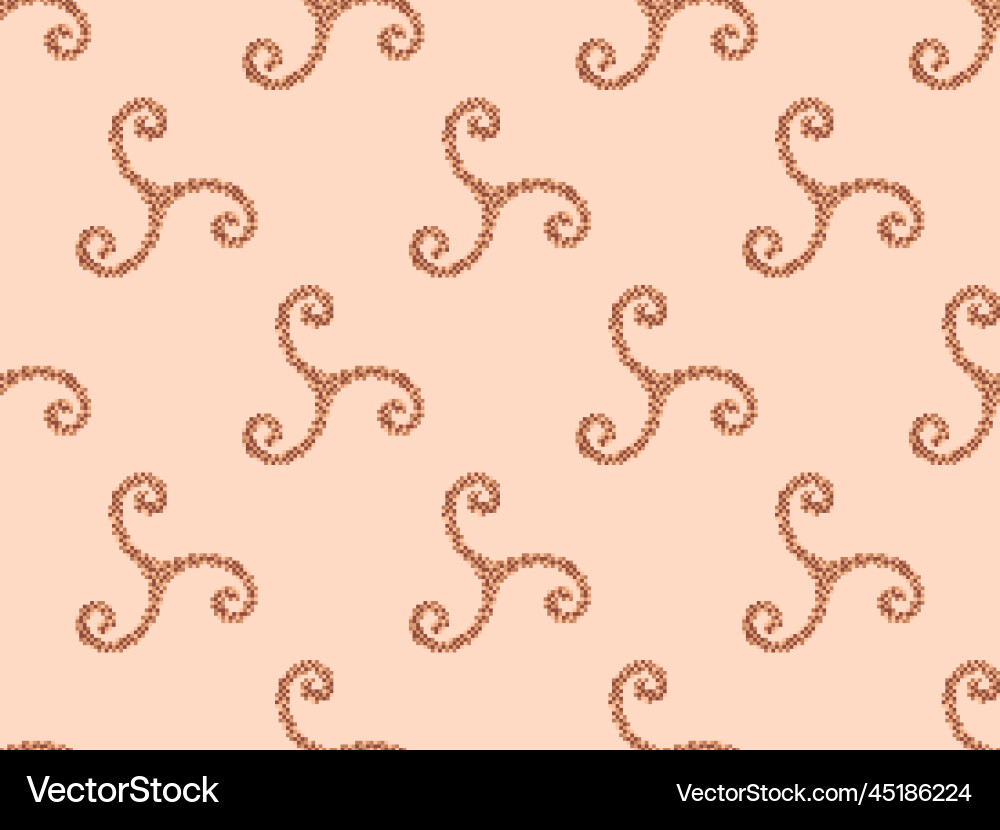 Triskele symbol in pixel style seamless pattern Triskele symbol in pixel style seamless pattern Vector Image