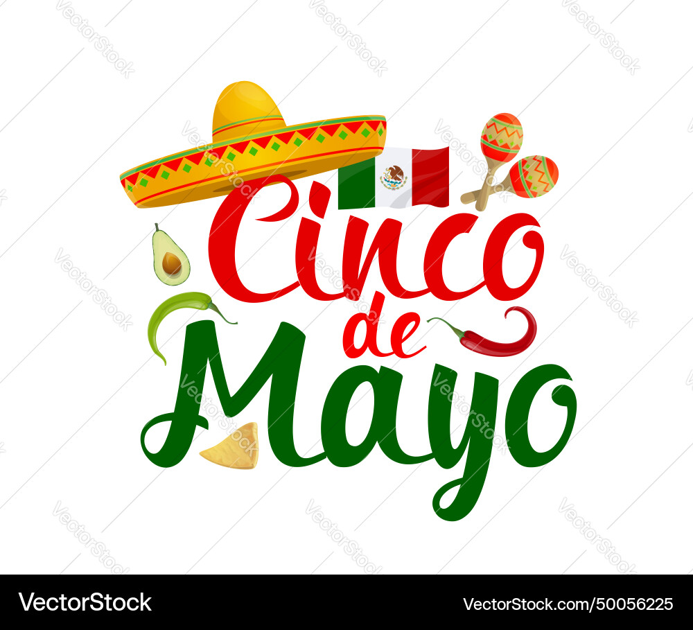 Cinco de mayo mexikanisches T-Shirt Print Emblem vektorbild