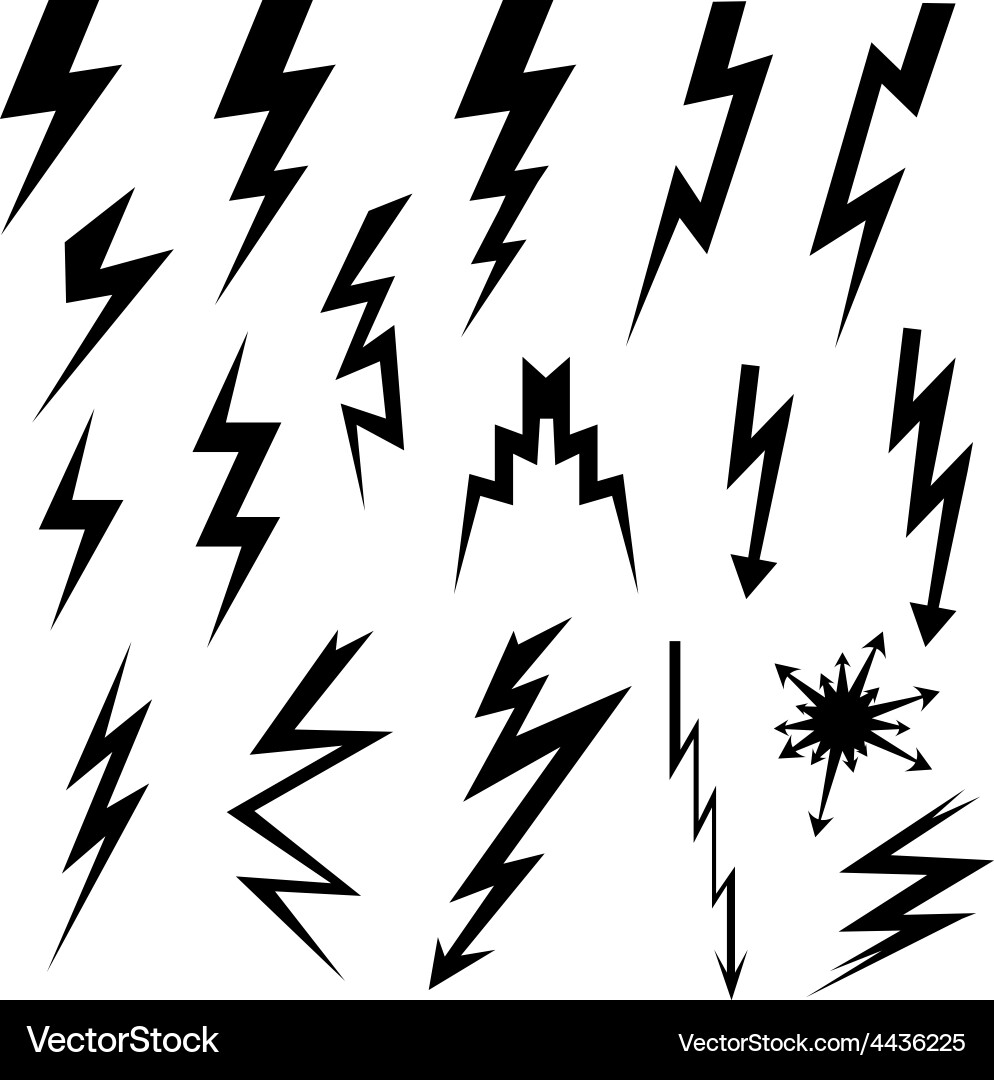 Electric Lightning Strike Icons vector image