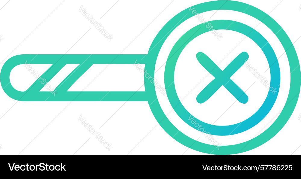 Green key with x mark for invalid access design Vector Image