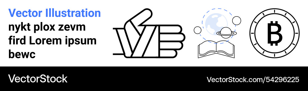 Hand gesture open book with global elements Hand gesture open book with global elements vector image