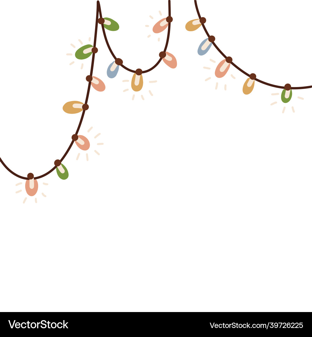 Hanging string lights garland xmas decorations Vector Image