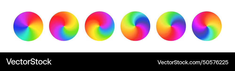 Radial rainbow gradient circular swirl color Radial rainbow gradient circular swirl color vector image