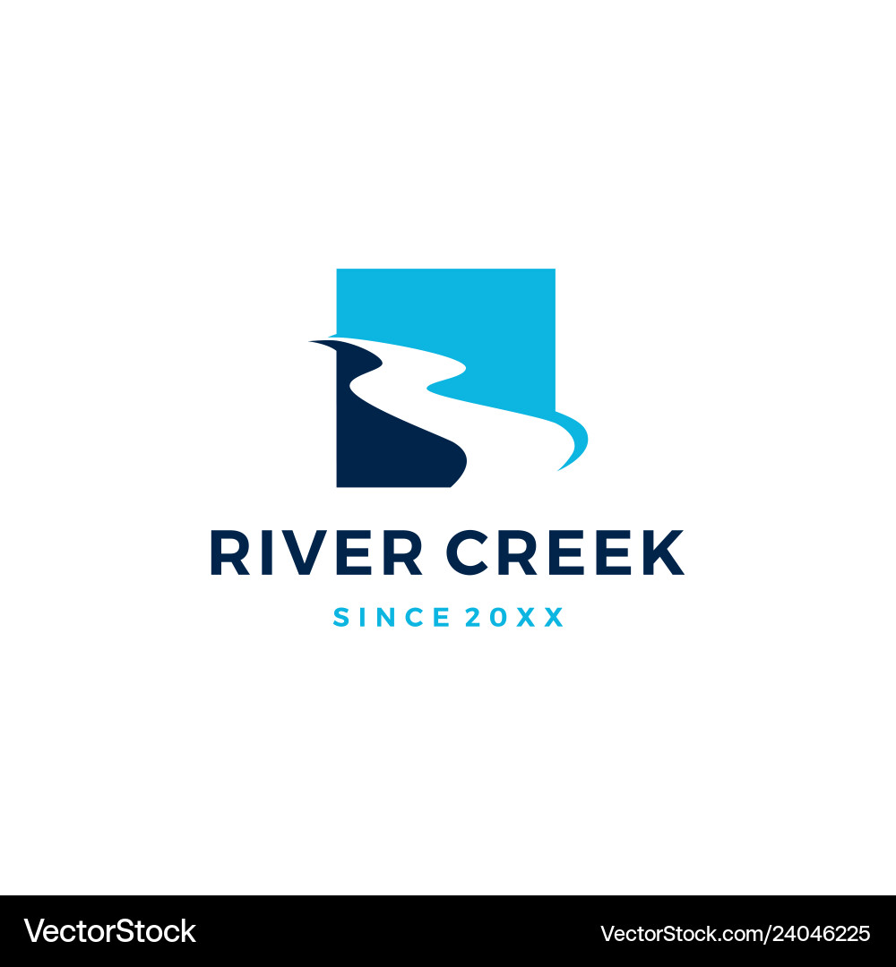 River Creek Logo Icon - Nature & Water Vector Image