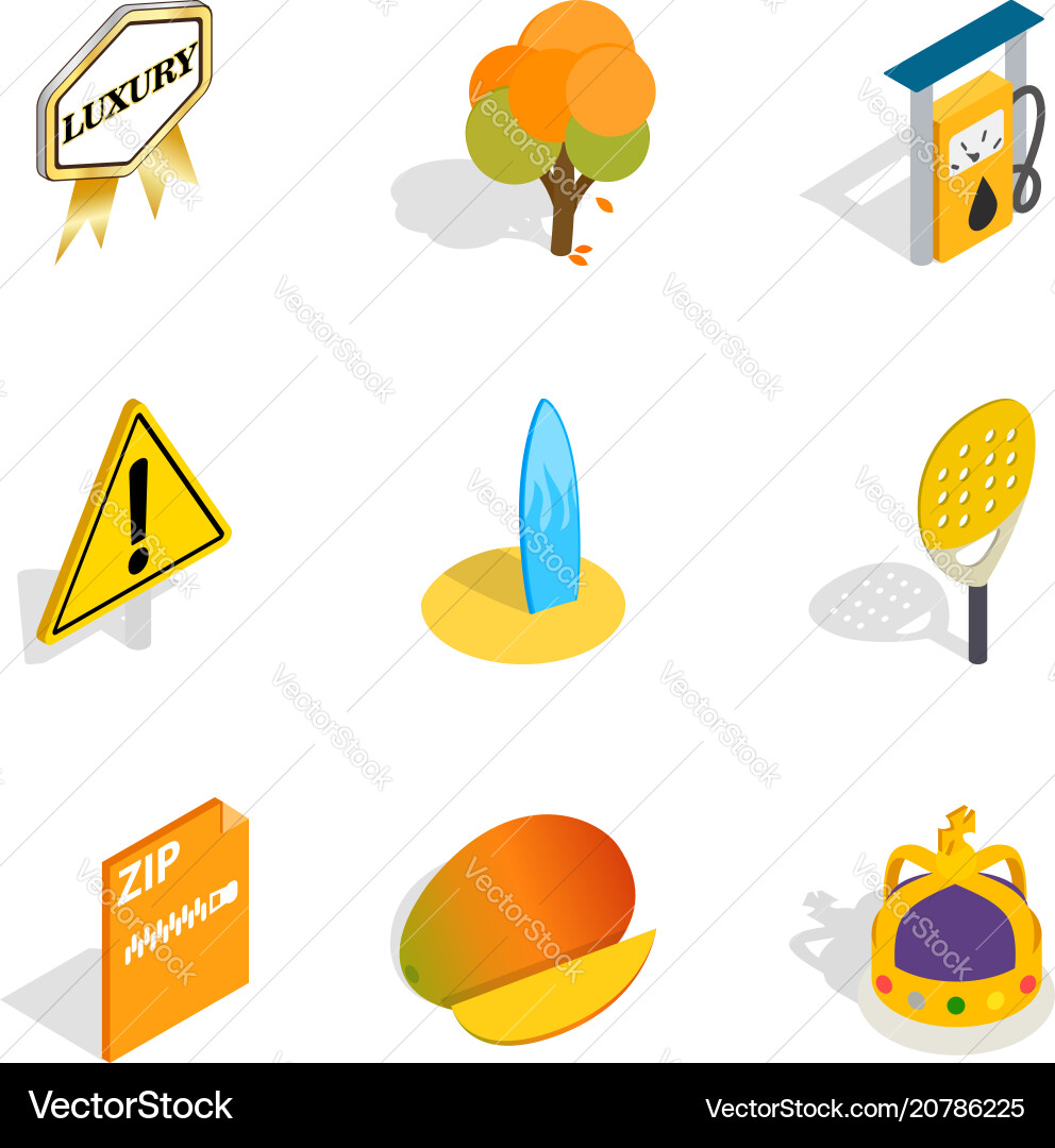 Running icons set isometric style Running icons set isometric style vector image