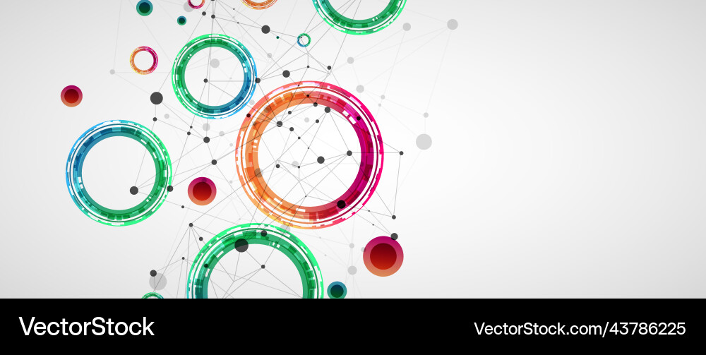Technical background with plexus effect and made vector image