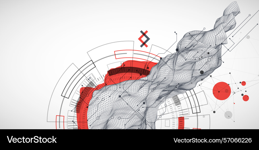 Abstract data background with wireframe wave Abstract data background with wireframe wave vector image