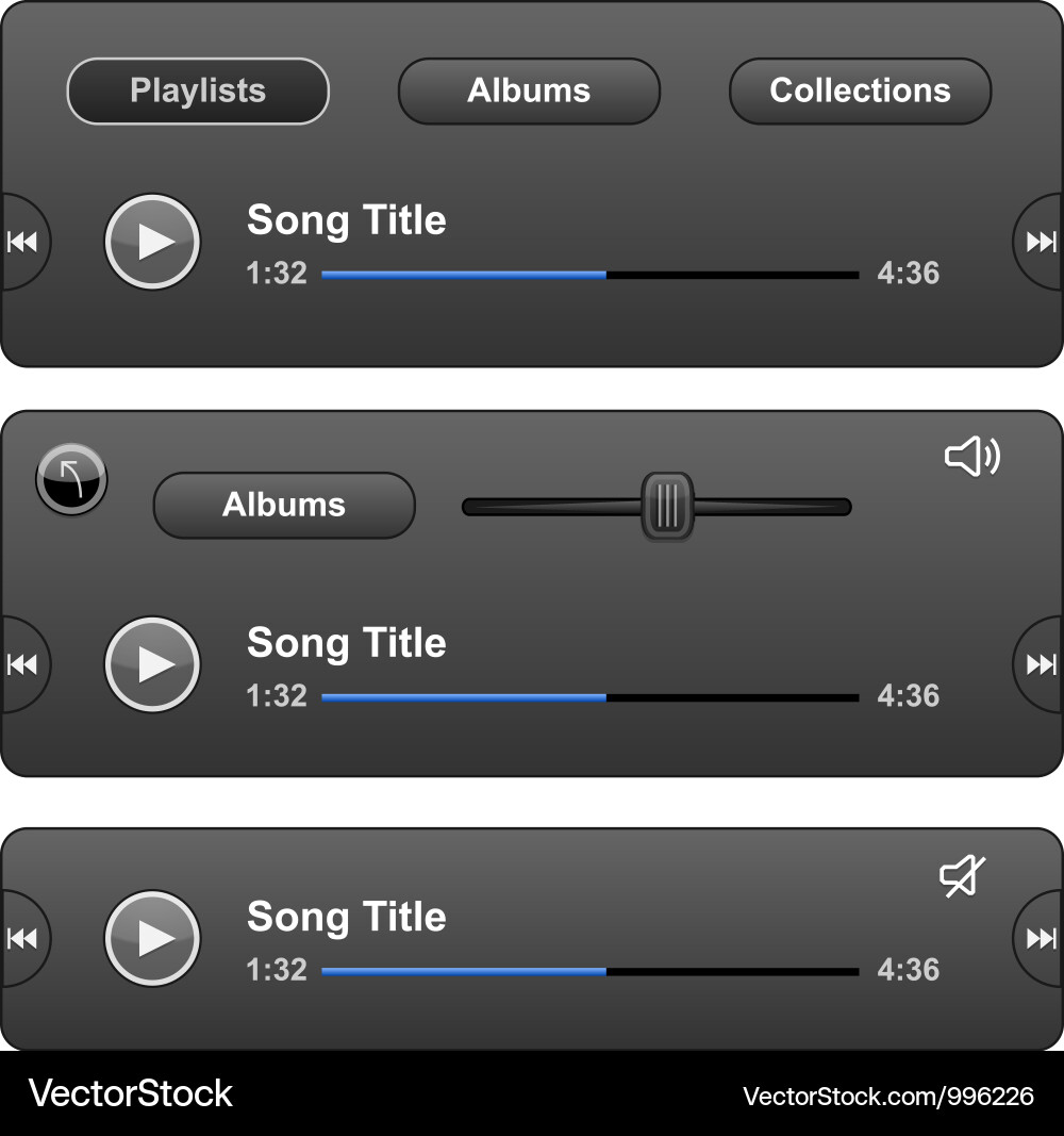 Audio Player Controls vector image