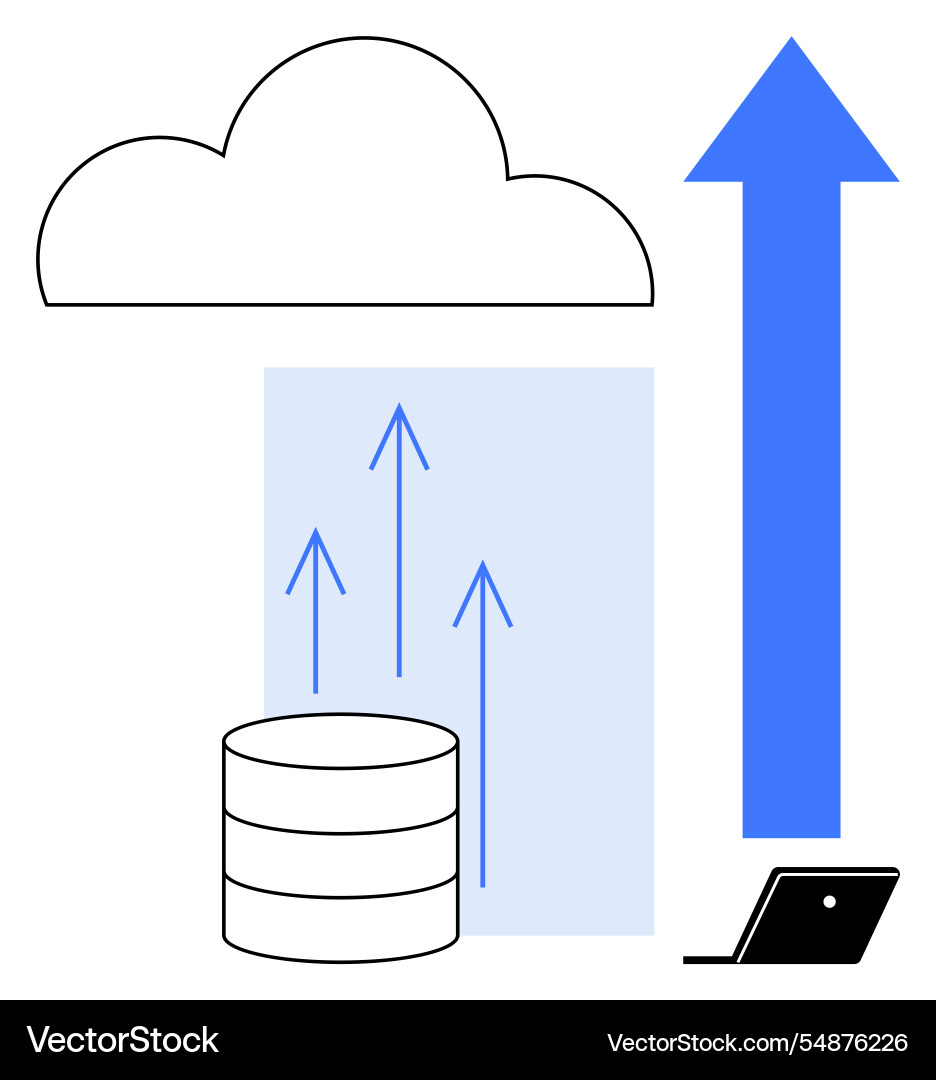Cloud storage concept with data transfer from Cloud storage concept with data transfer from vector image