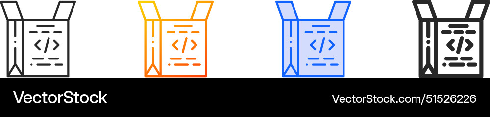 Coding iconthin linear gradient blue stroke Coding iconthin linear gradient blue stroke vector image