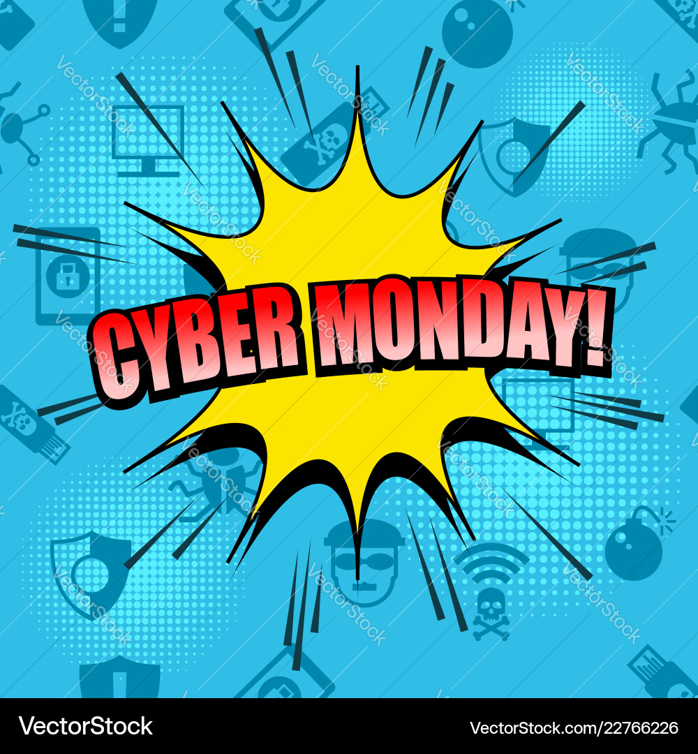 Comic Cyber monday Werbung nahtlose Muster Comic Cyber monday Werbung nahtlose Muster vektorbild