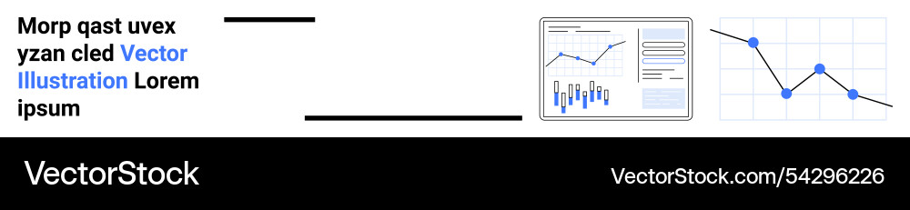 Data analytics with graphs and charts representing Data analytics with graphs and charts representing Vector Image