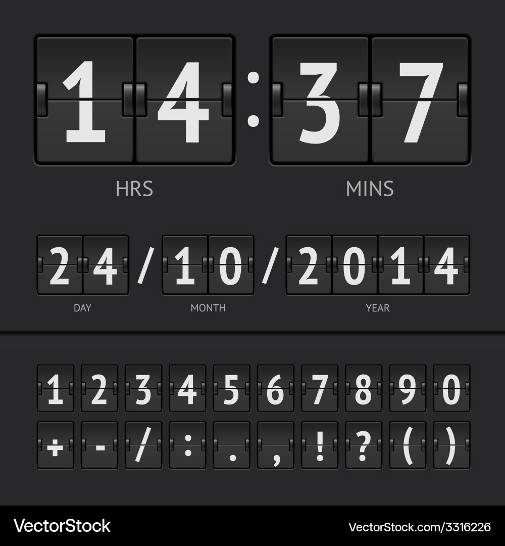 Digital Countdown Timer Display vector image