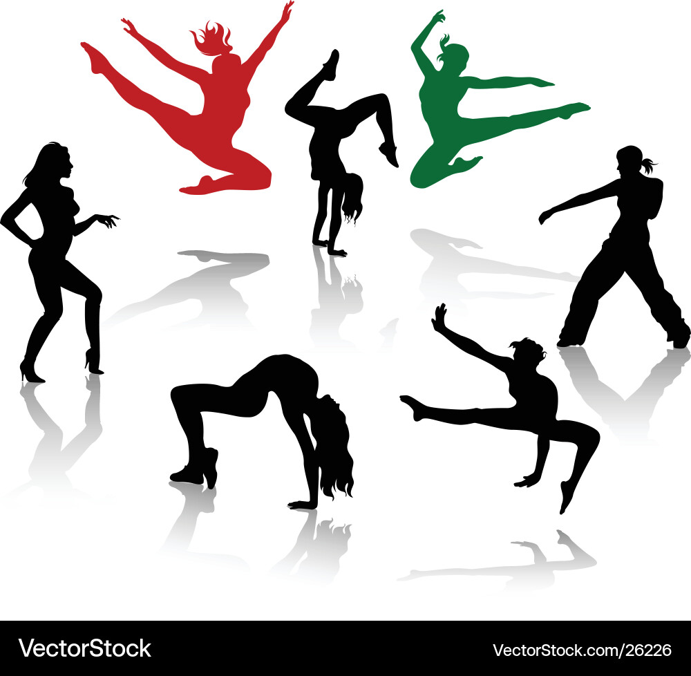 Dynamic Dancer Silhouette vector image