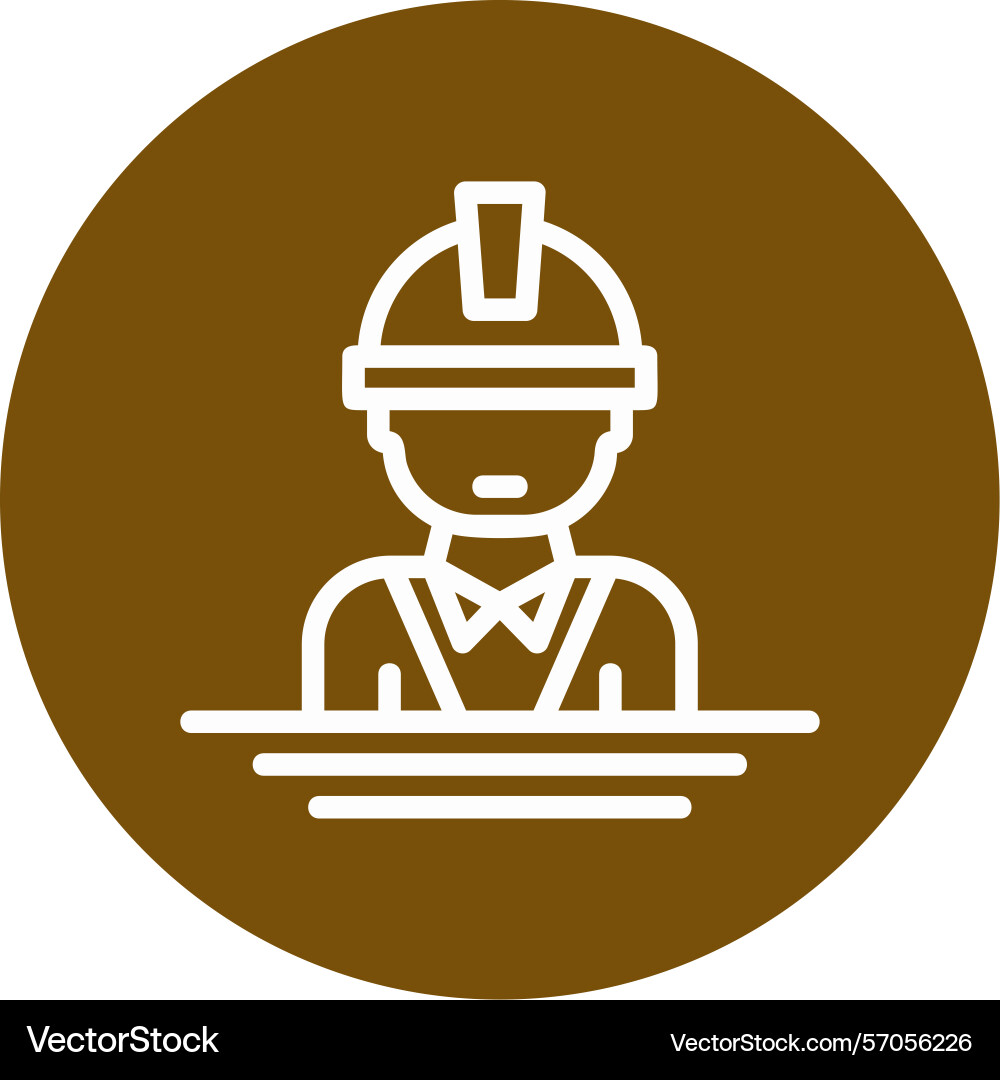 Engineer line circle style icon design Vector Image