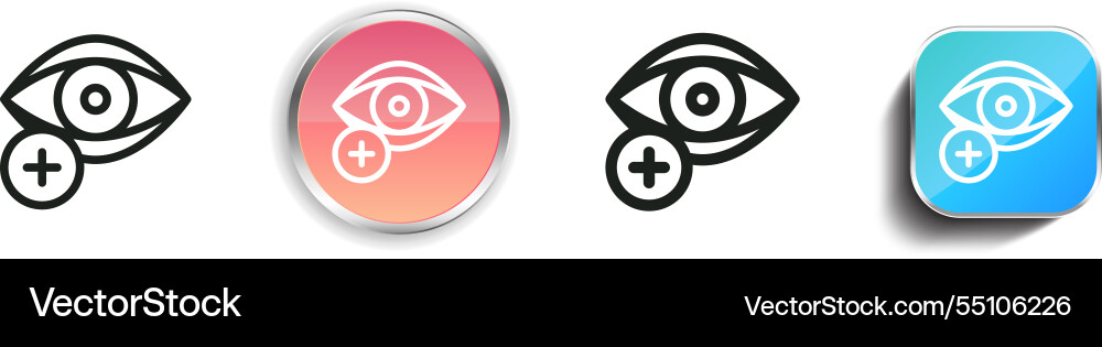 Hyperopia icon thin linear regular and button Hyperopia icon thin linear regular and button Vector Image