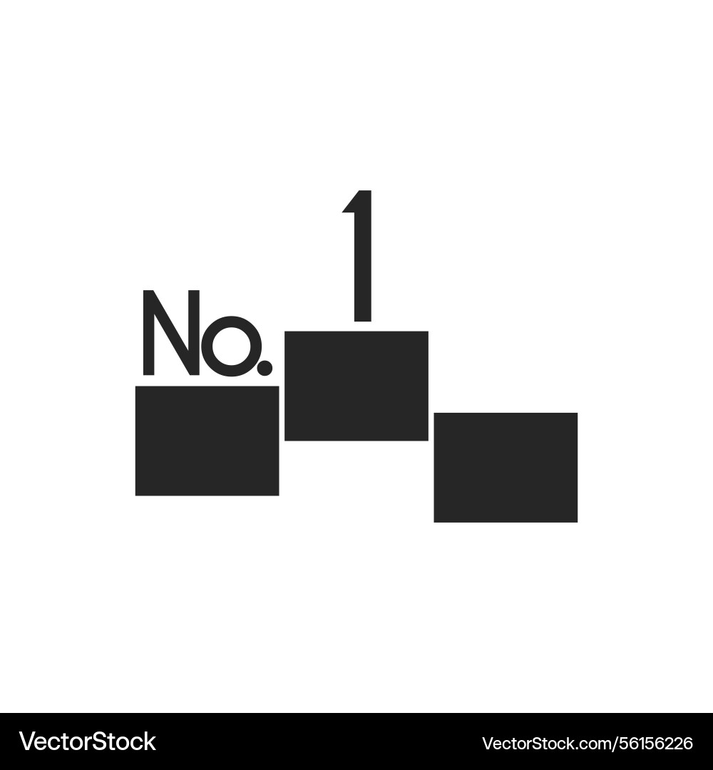 Label with text number one flat Label with text number one flat vector image