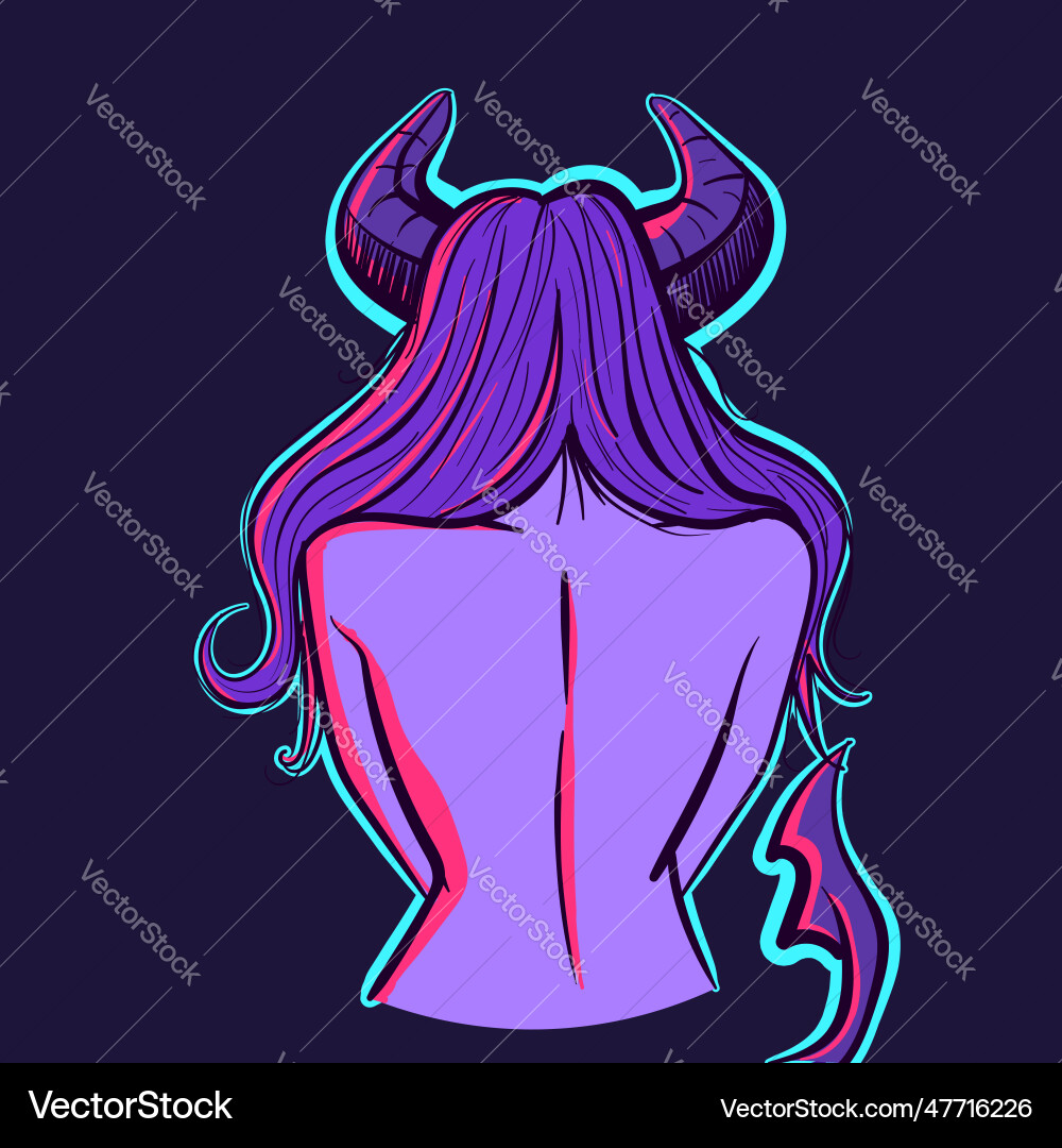 Neon Demon Back View vector image