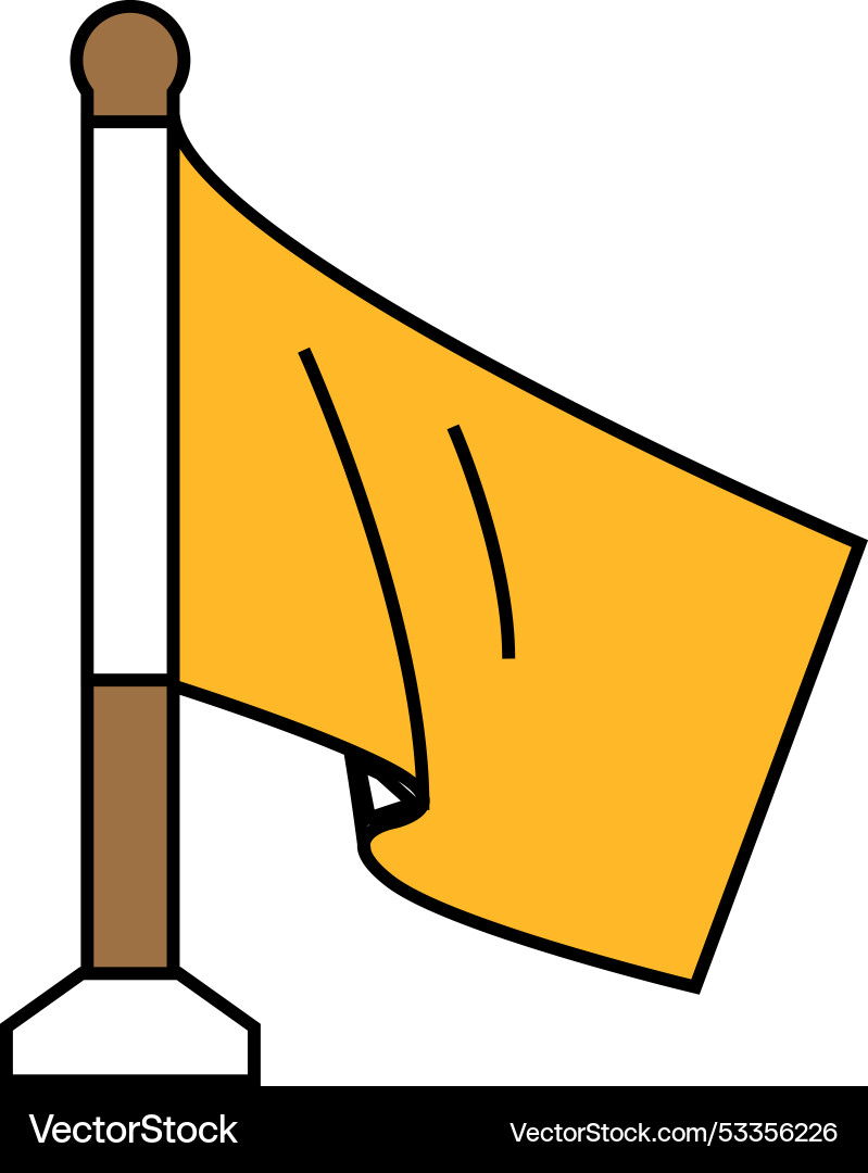 Pole flag map icon color Vector Image