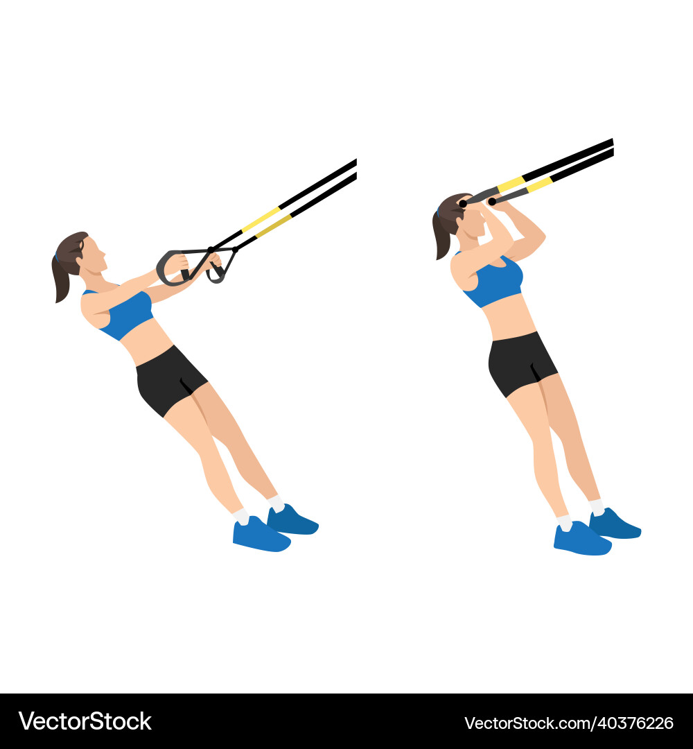 Woman Performing TRX Bicep Curls – Royalty-Free Vector | VectorStock