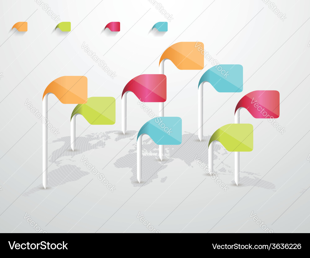 World map with pointer sign - communication Vector Image