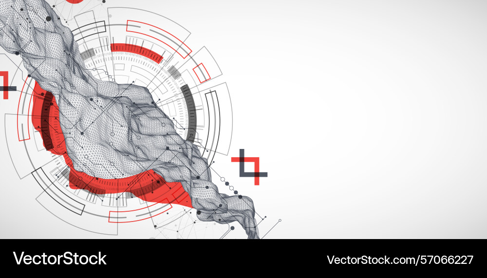 Abstract data background with wireframe wave Abstract data background with wireframe wave vector image