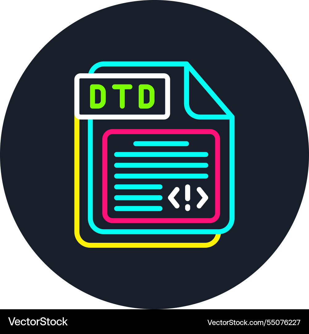 Dtd line multi color icon Vector Image